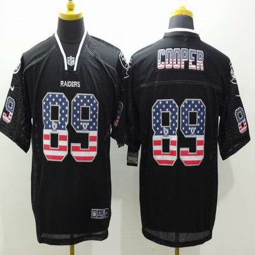 Nike Oakland Raiders 89 Amari Cooper black usa flag fashion nfl jersey