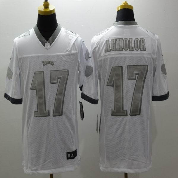 Nike Philadelphia Eagles 17 Nelson Agholor Platinum White Limited Jerseys