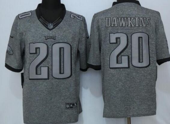 Nike Philadelphia Eagles 20 Dawkins Gray Men Stitched Gridiron Gray Limited Jersey