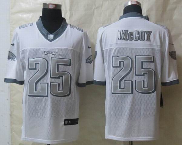 Nike Philadelphia Eagles 25 McCoy Platinum White Limited Jerseys