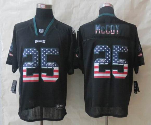 Nike Philadelphia Eagles 25 McCoy USA Flag Fashion Black Elite Jerseys