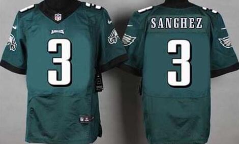 Nike Philadelphia Eagles 3 Mark Sanchez Midnight Green Team Color Elite Jerseys