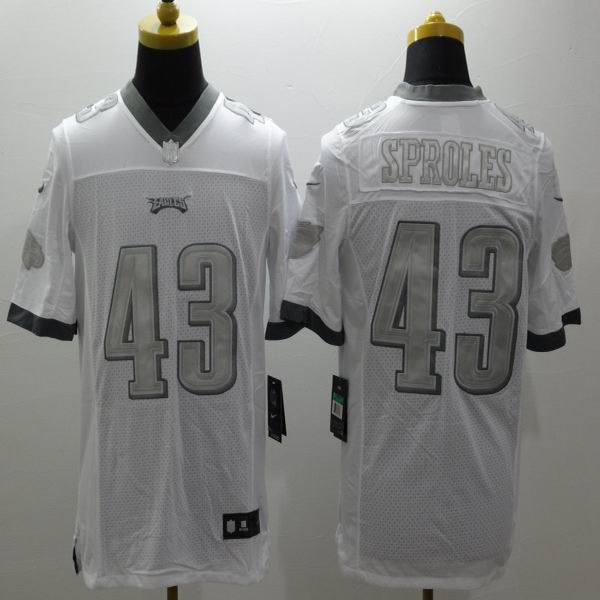 Nike Philadelphia Eagles 43  Darren Sproles Platinum White Limited Jerseys
