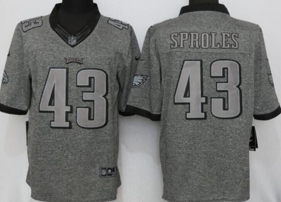 Nike Philadelphia Eagles 43 Sproles Gray Men's Stitched Gridiron Gray Limited Jersey