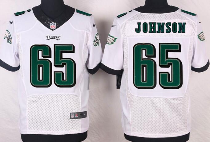 Nike Philadelphia Eagles 65 Lane Johnson Elite white NFL Jerseys