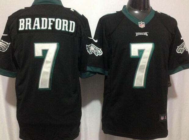 Nike Philadelphia Eagles 7 Bradford black game football Jerseys