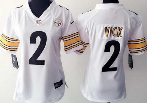 Nike Pittsburgh Steelers 2 Michael Vick white women football Jerseys