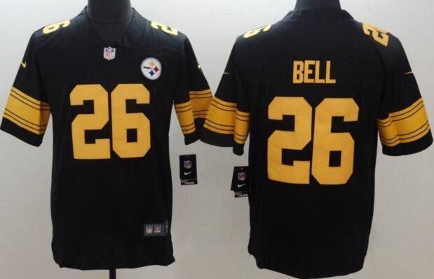 Nike Pittsburgh Steelers 26 Bell Black Color Rush Limited Jersey