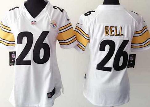 Nike Pittsburgh Steelers 26 Le Veon Bell white women football Jerseys