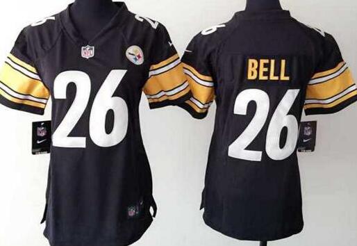 Nike Pittsburgh Steelers 26 Le Veon Bell Black women football Jerseys