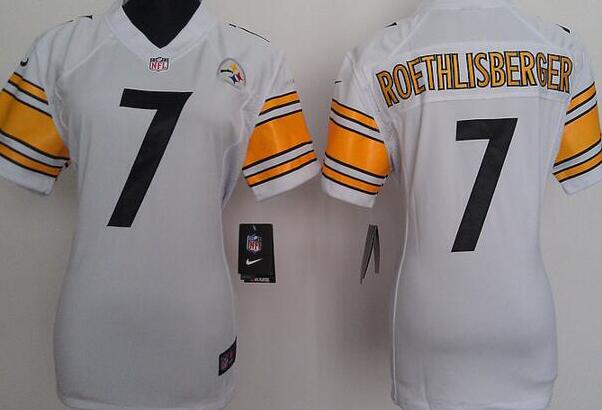 Nike Pittsburgh Steelers 7 Ben Roethlisberger white women football Jerseys