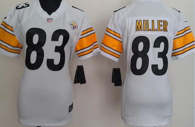 Nike Pittsburgh Steelers 83 Heath Miller white women football Jerseys