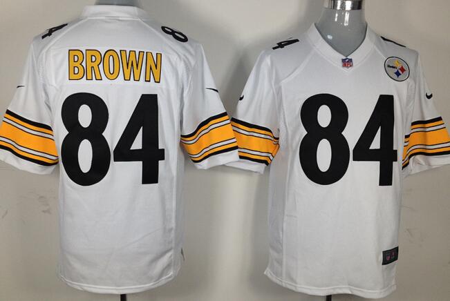 Nike Pittsburgh Steelers 84 Antonio Brown White NFL game Jerseys