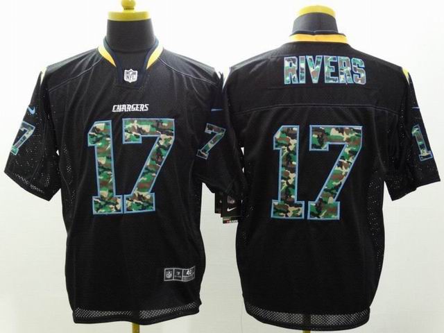 Nike San Diego Charger 17 Rivers Fashion Black camo Elite nfl Jerseys