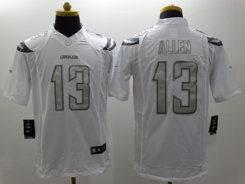 Nike San Diego Chargers 13 Keenan Allen white Platinum Limited Jerseys