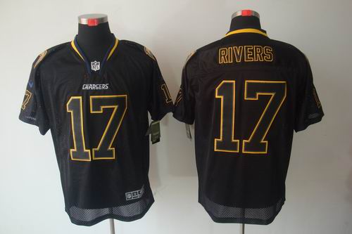 Nike San Diego Chargers 17 Philip Rivers Elite Black jerseys
