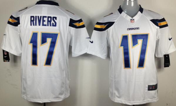 Nike San Diego Chargers 17 Philip Rivers game white Jerseys
