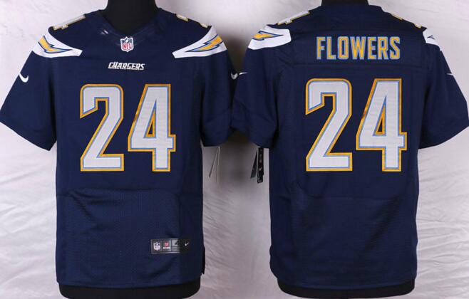 Nike San Diego Chargers 24 Brandon Flowers Blue NFL Elite Jerseys