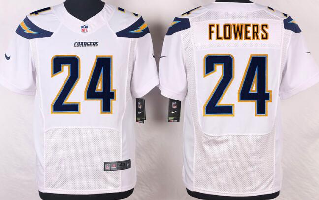 Nike San Diego Chargers 24 Brandon Flowers elite white nfl Jersey