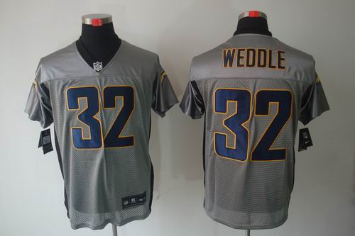 Nike San Diego Chargers 32 Eric Weddle Elite NFL Grey Shadow Jerseys