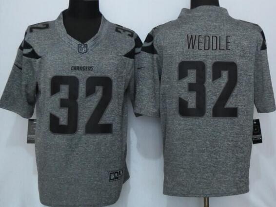 Nike San Diego Chargers 32 Weddle Gray Men Stitched Gridiron Gray Limited Jersey
