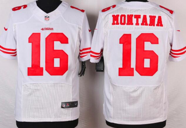 Nike San Francisco 49ers 16 Joe Montana Elite White NFL Jerseys