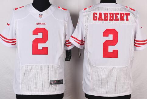 Nike San Francisco 49ers 2 Blaine Gabbert White Men Stitched NFL Elite Jersey