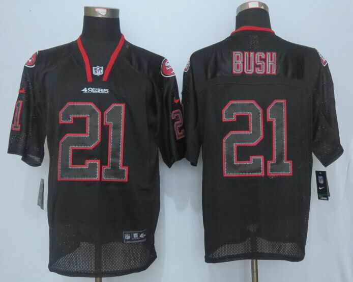 Nike San Francisco 49ers 21 Bush Lights Out Black Elite Jerseys