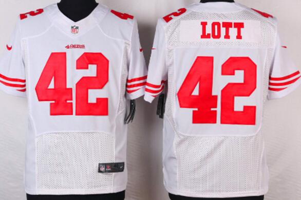 Nike San Francisco 49ers 42 Ronnie Lott Elite white NFL Jerseys