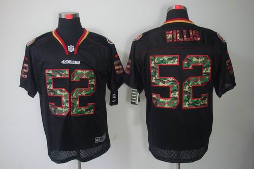 Nike San Francisco 49ers 52 Patrick Willis Elite Black Camo NFL Jerseys
