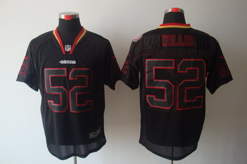 Nike San Francisco 49ers 52 Patrick Willis Elite Black NFL Lights Out Jerseys