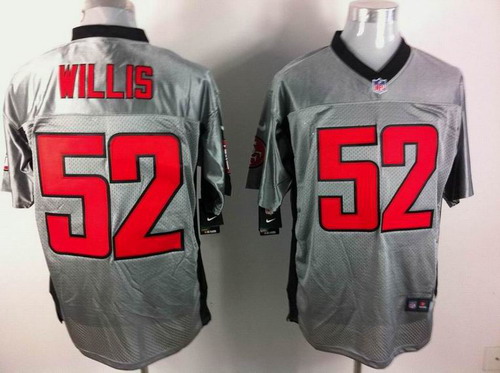Nike San Francisco 49ers 52 Patrick Willis Elite NFL Grey Shadow Jerseys