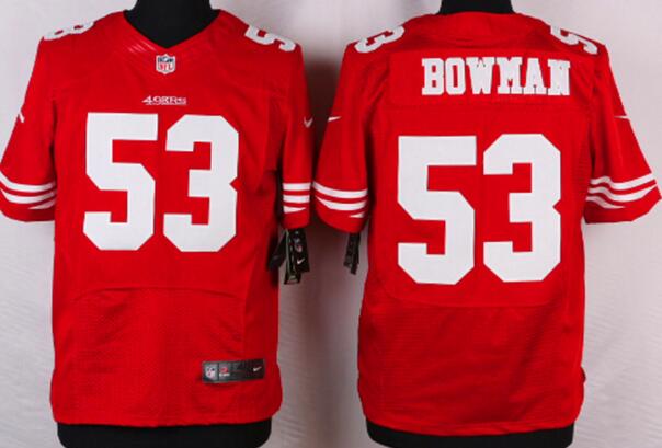 Nike San Francisco 49ers 53 Navorro Bowman Elite Red NFL Jerseys