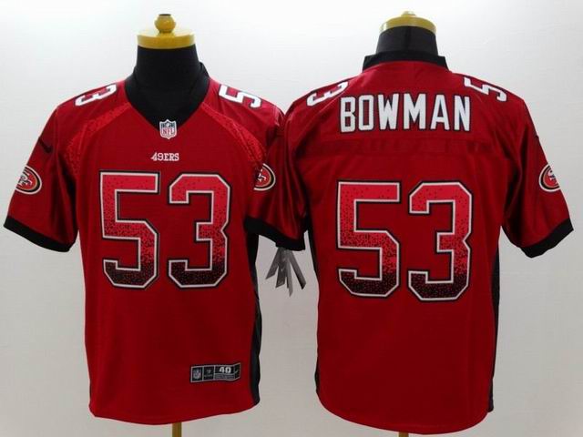 Nike San Francisco 49ers 53 Navorro Bowman drift fashion Red NFL Jerseys