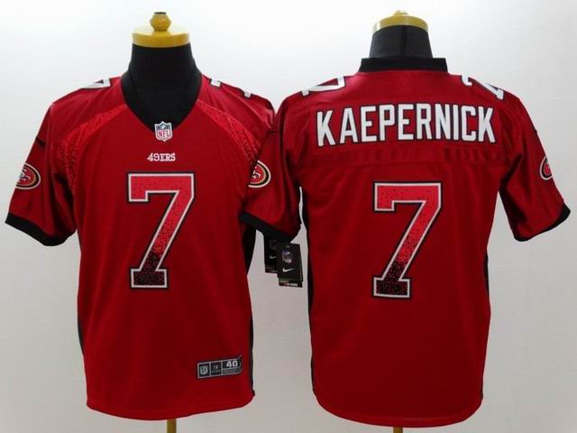 Nike San Francisco 49ers 7 Colin Kaepernick drift fashion red NFL Jerseys