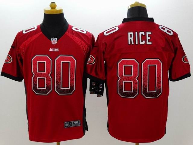 Nike San Francisco 49ers 80 Jerry Rice drift fashion red nfl jersey