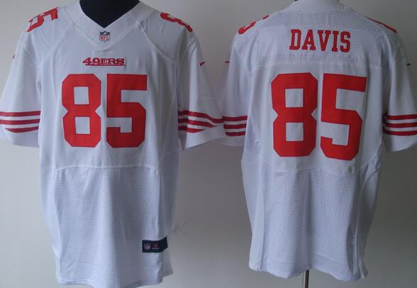 Nike San Francisco 49ers 85 Vernon Davis White NFL elite Jersey