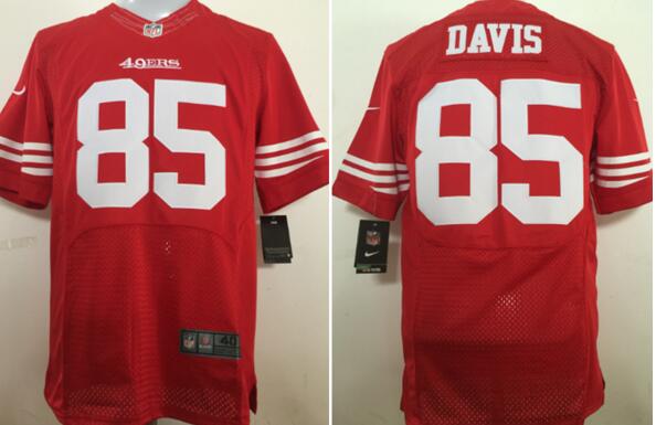 Nike San Francisco 49ers 85 Vernon Davis red football elite jerseys