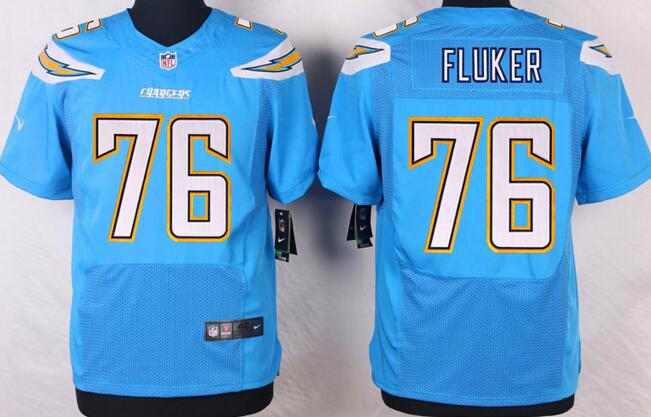 Nike San diego chargers 76 D.J. Fluker skyblue elite nfl jerseys