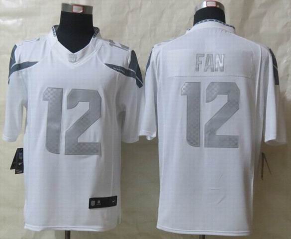 Nike Seattle Seahawks 12 Fan Platinum White Limited Jerseys