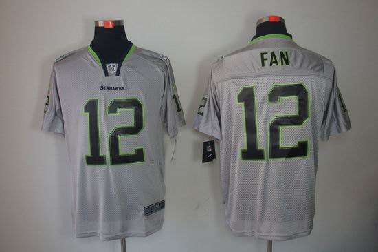 Nike Seattle Seahawks 12 th Fan Elite Grey NFL Lights Out Jerseys