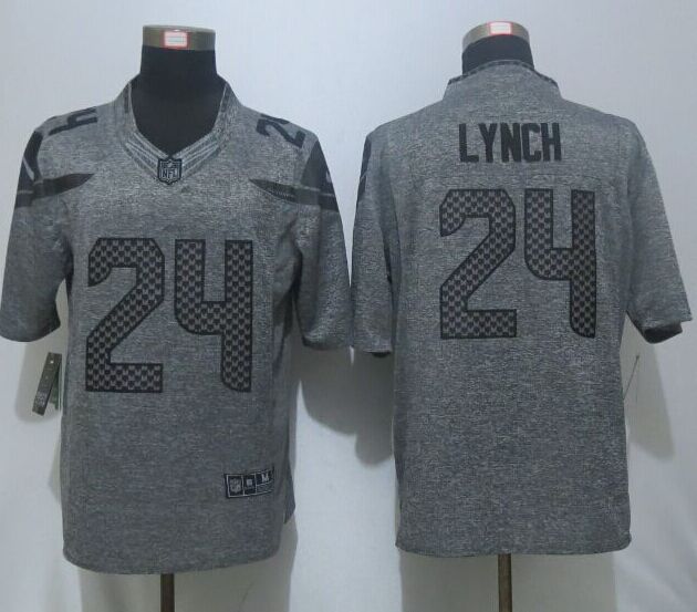 Nike Seattle Seahawks 24 Lynch Gray Men's Stitched Gridiron Gray Limited Jersey