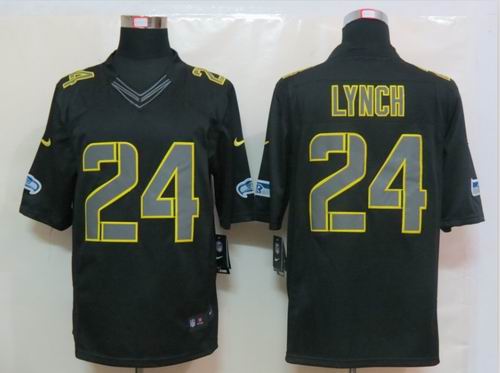 Nike Seattle Seahawks 24 Lynch Impact Limited Black Jersey