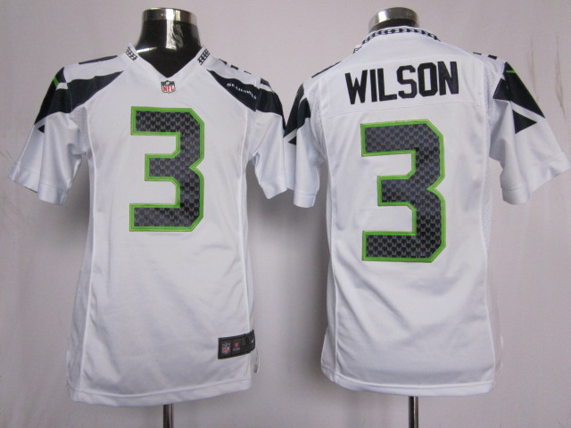 Nike Seattle Seahawks 3 Russell Wilson Game Grey NFL Jerseys