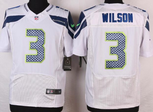Nike Seattle Seahawks 3 Wilson White Colors Elite Jerseys