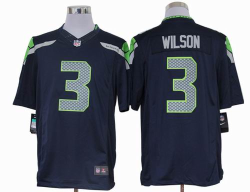 Nike Seattle Seahawks 3 wilson blue Limited Jersey