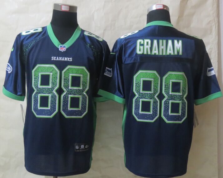 Nike Seattle Seahawks 80 Graham Drift Fashion Blue Elite Jerseys