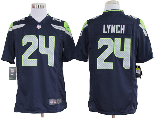 Nike Seattle Seahawks LYNCH 24 game blue NFL Jersey