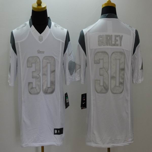 Nike St. Louis Rams #30 Todd Gurley Platinum White game Jerseys