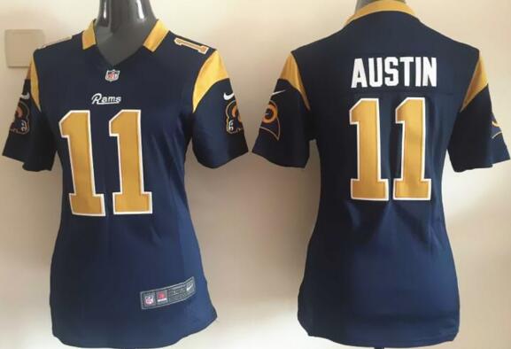 Nike St. Louis Rams 11 Tavon Austin blue football women Jersey